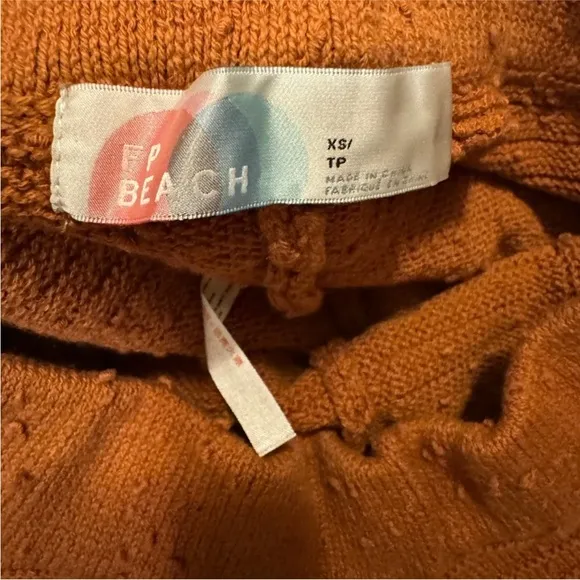 Free people rust Carter sweater shorts set size XS