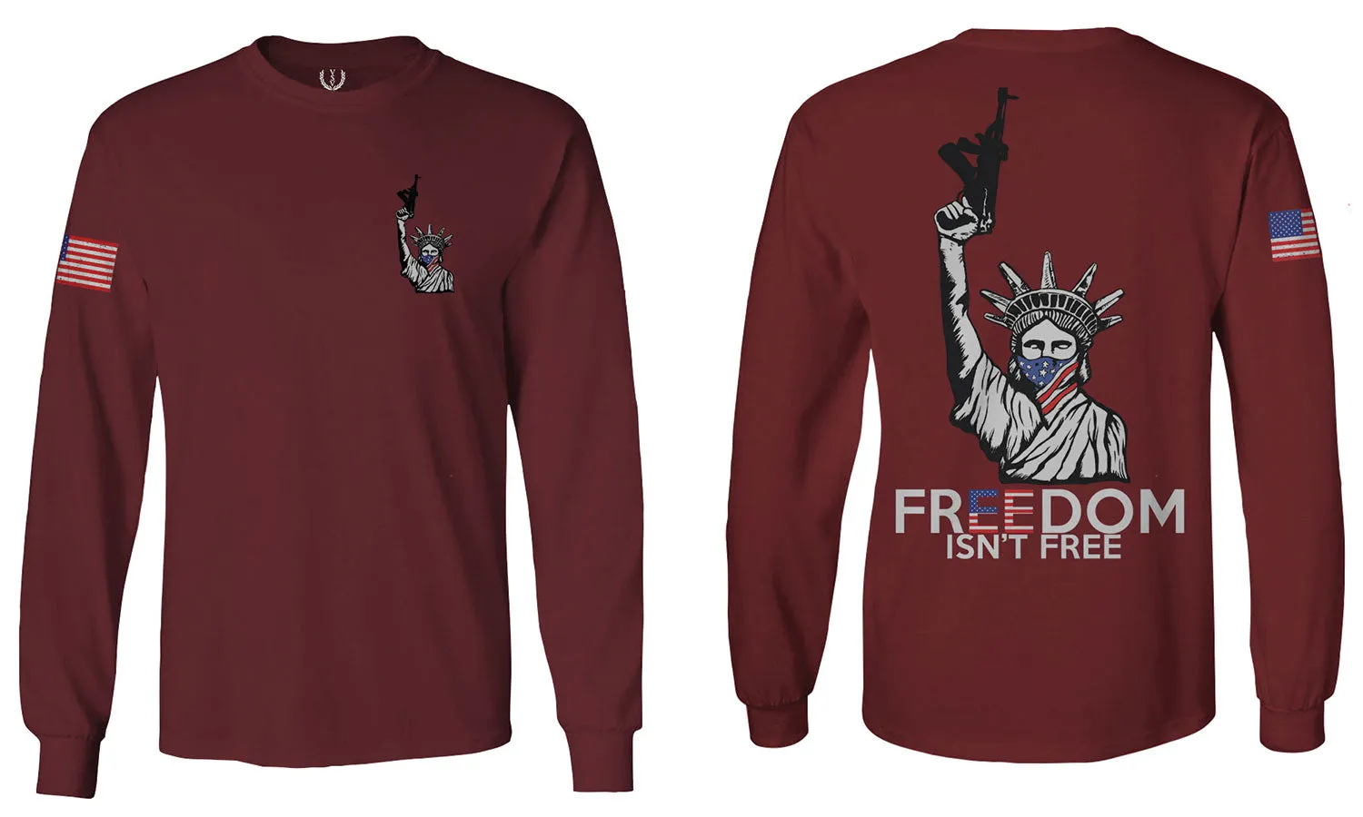 Front and Back Freedom Isn't Free Grunt 2nd Amendment Ammendment Guns Second mens Long sleeve t shirt