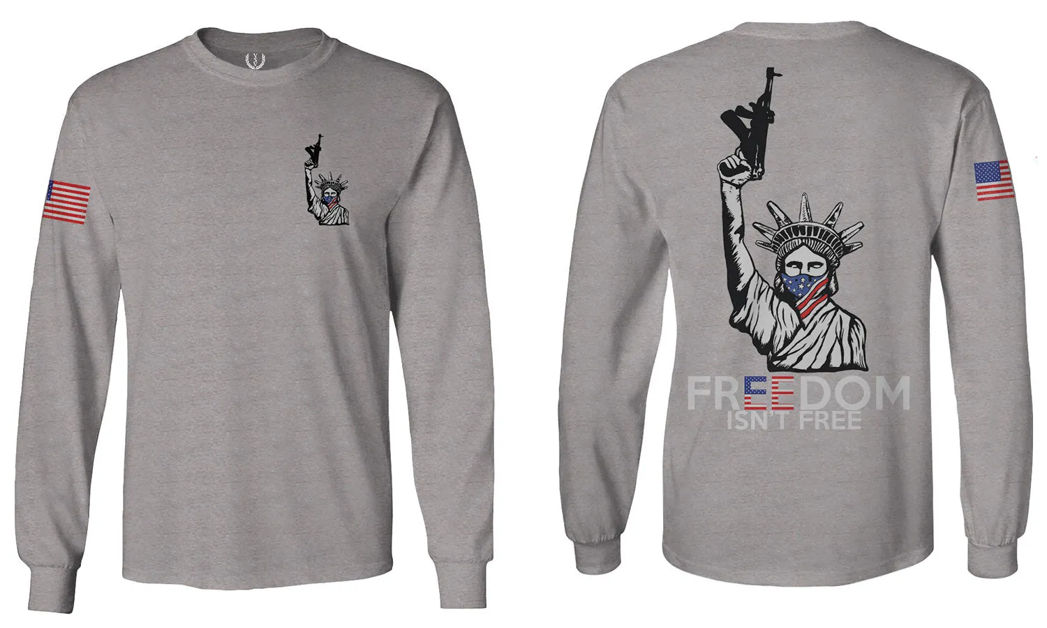 Front and Back Freedom Isn't Free Grunt 2nd Amendment Ammendment Guns Second mens Long sleeve t shirt