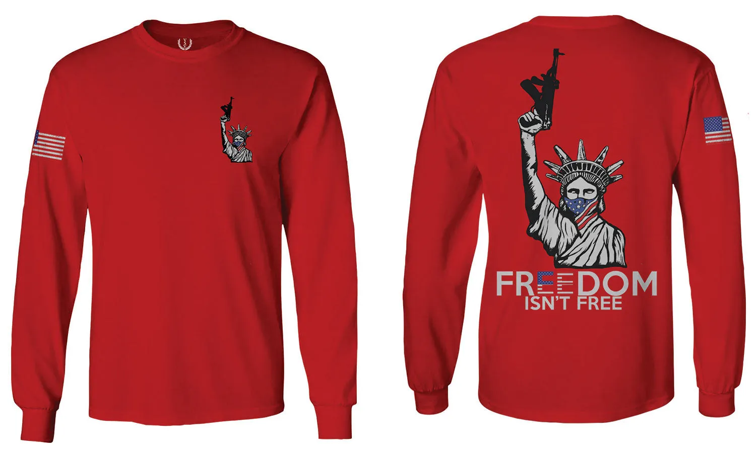 Front and Back Freedom Isn't Free Grunt 2nd Amendment Ammendment Guns Second mens Long sleeve t shirt