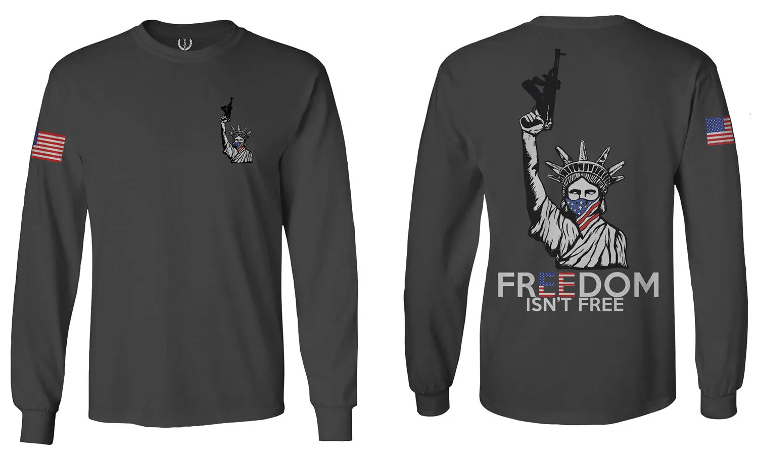 Front and Back Freedom Isn't Free Grunt 2nd Amendment Ammendment Guns Second mens Long sleeve t shirt