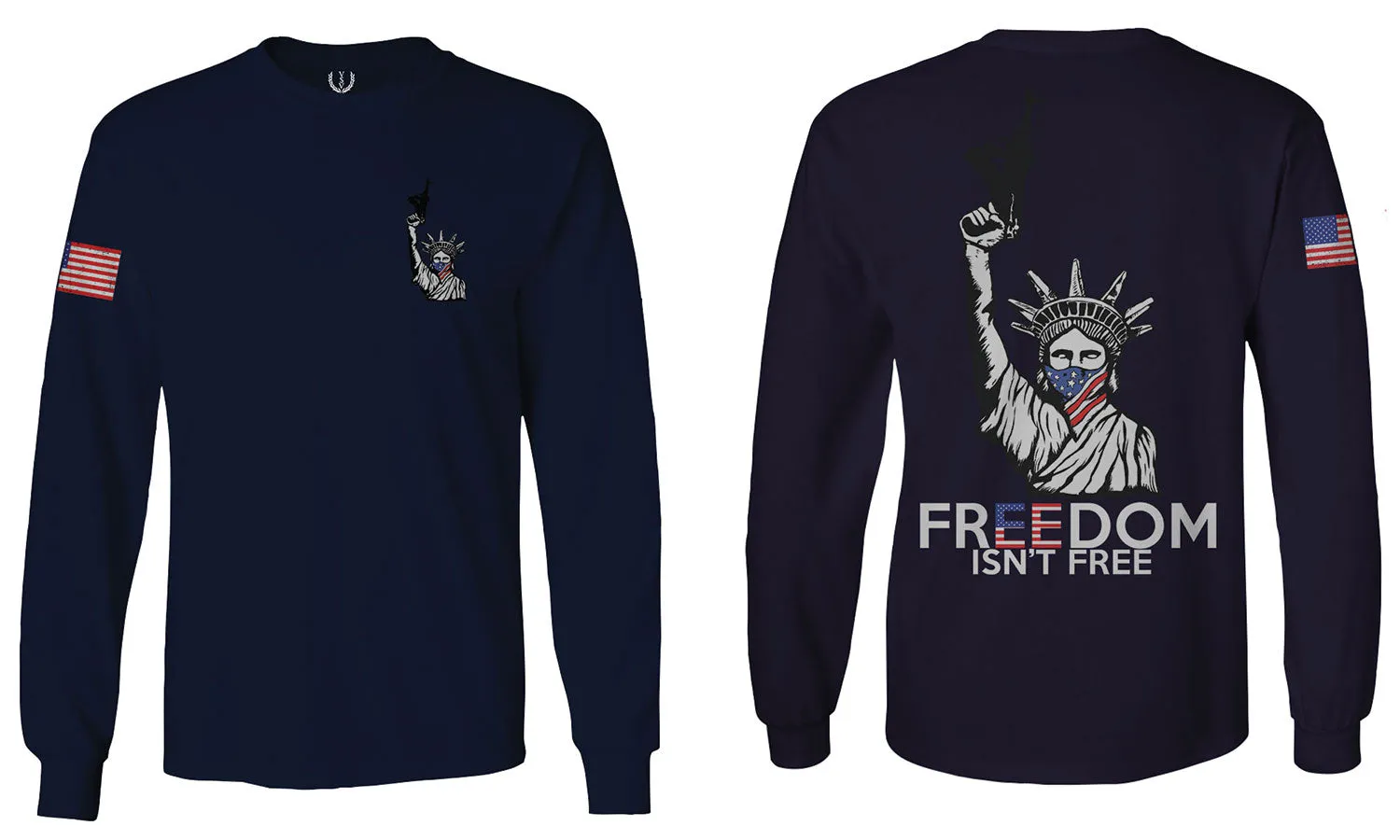 Front and Back Freedom Isn't Free Grunt 2nd Amendment Ammendment Guns Second mens Long sleeve t shirt