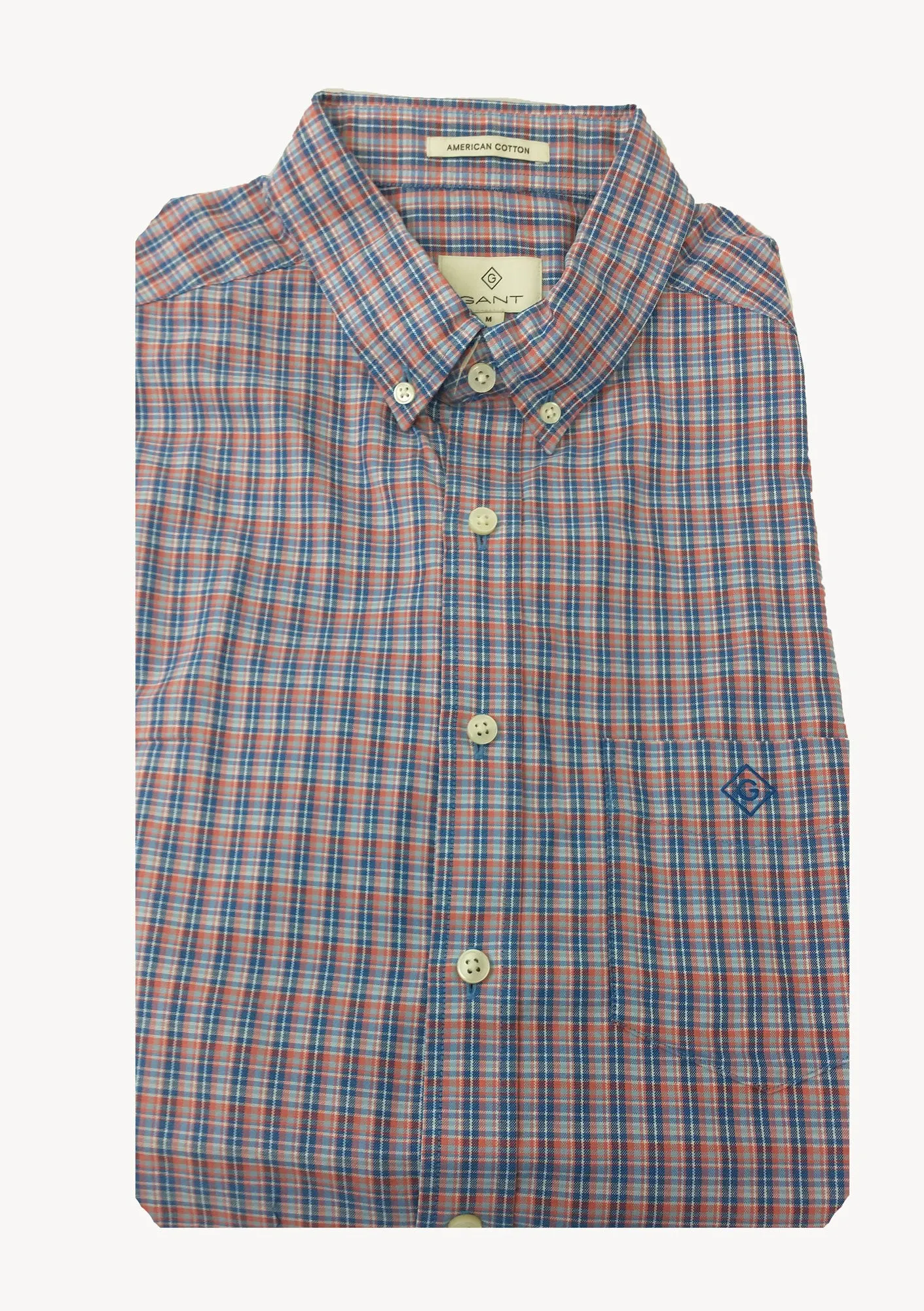 GANT DIAMOND G Sky Madras Check Fitted Button Down Shirt 303762