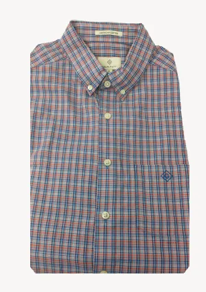 GANT DIAMOND G Sky Madras Check Fitted Button Down Shirt 303762