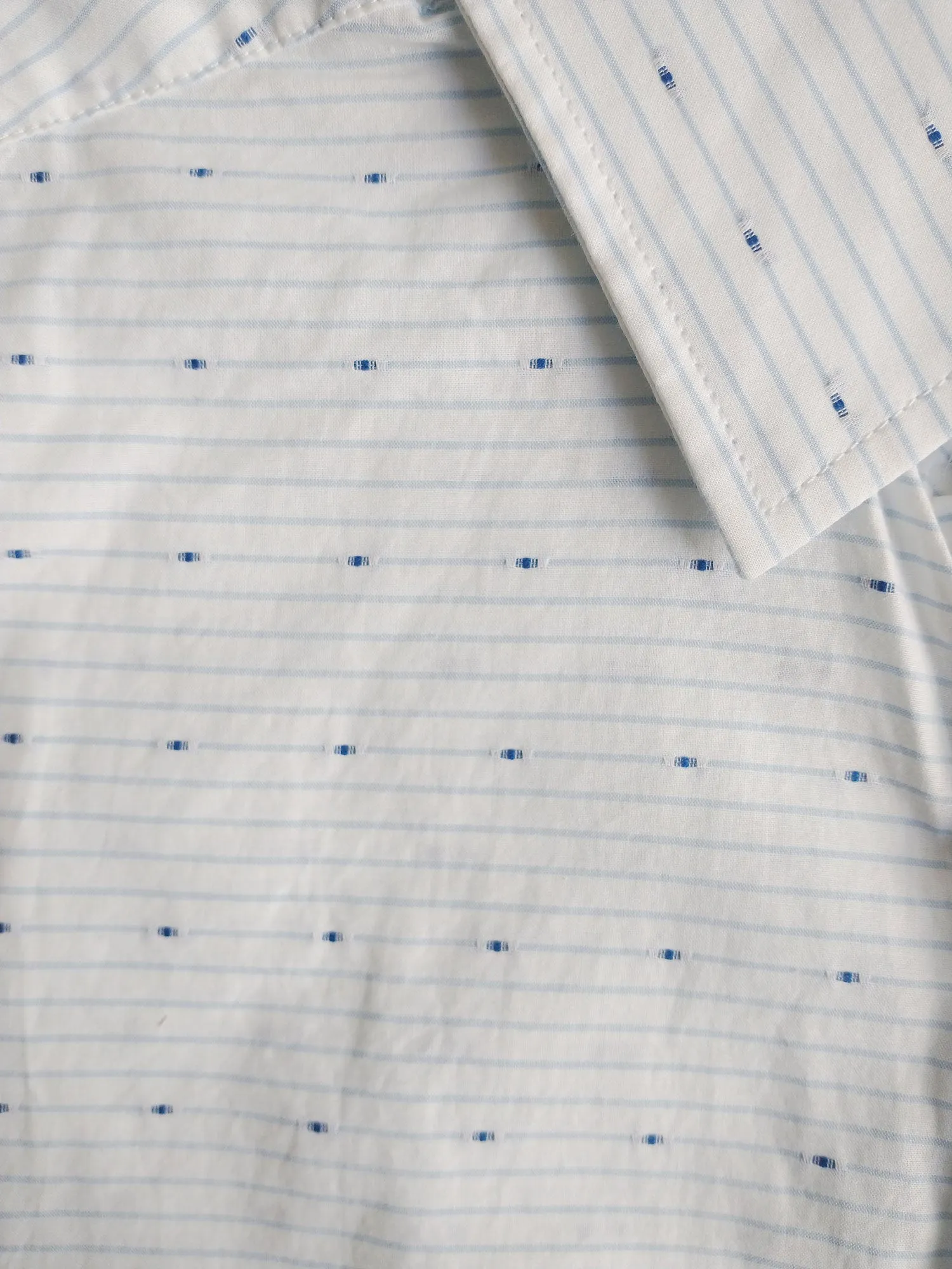 GANT Men's Nautical Blue Dobby Stripe Fitted Shirt 365655 Size Medium NWT