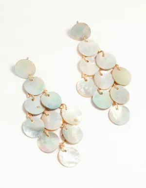 Genuine Shell Chandelier Drop Earrings