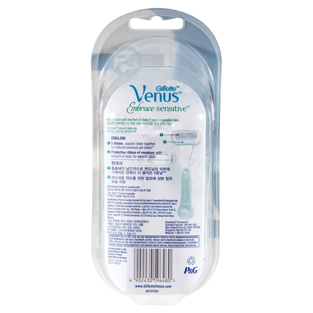 Gillette Venus Extra Smooth Sensitive Razor 2 Up