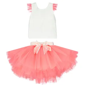 Girl Top and Tutu Skort 2 Pieces Set