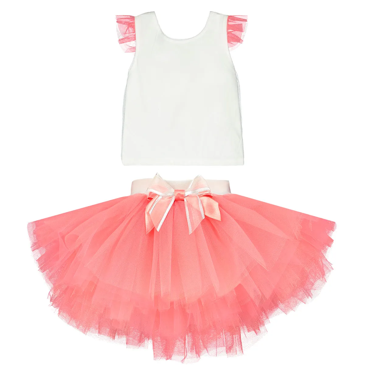 Girl Top and Tutu Skort 2 Pieces Set