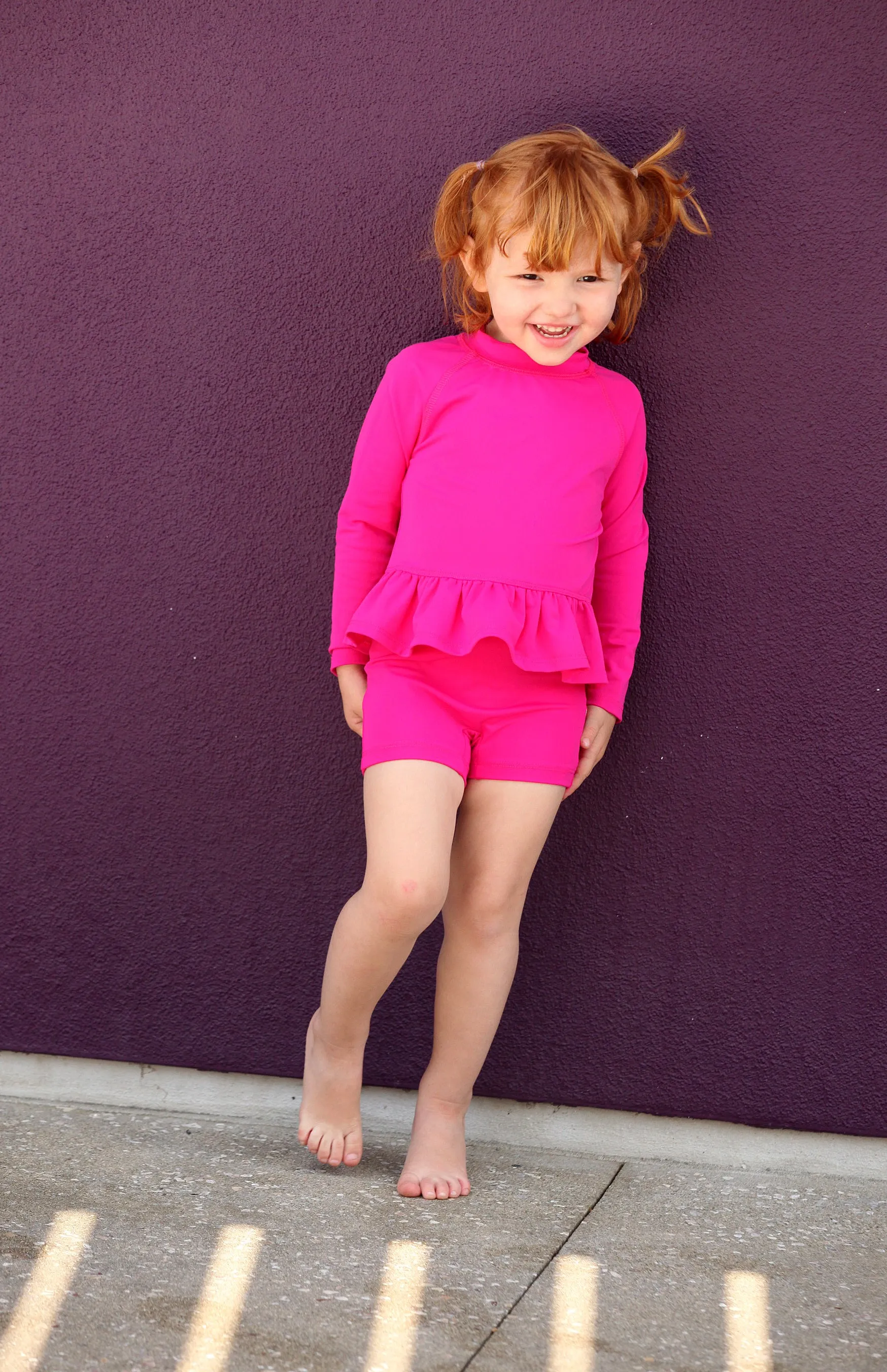 Girls UPF 50  Swim Boy Shorts  | Hot Pink