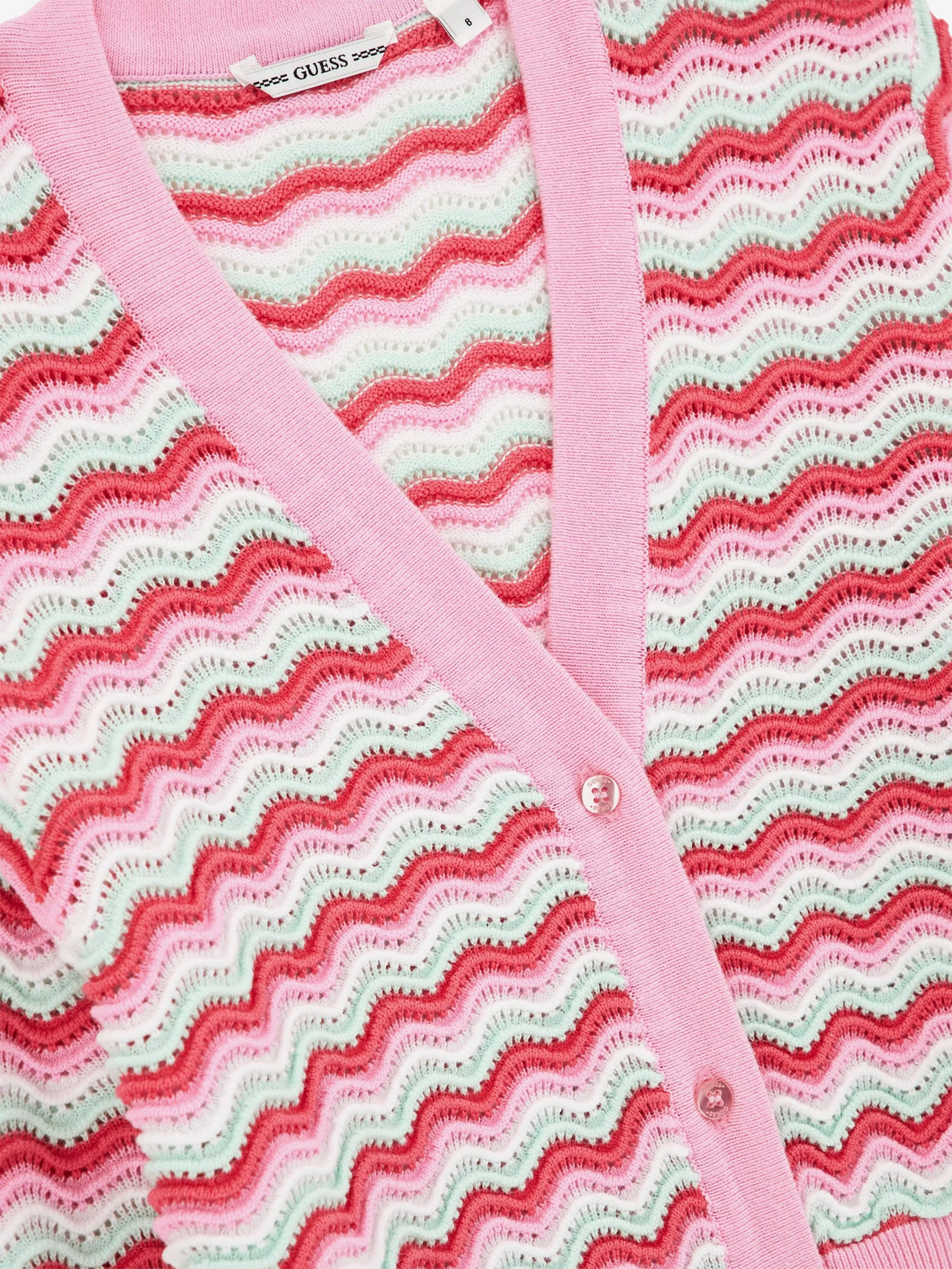 Girls Wavy Cardigan in Pink
