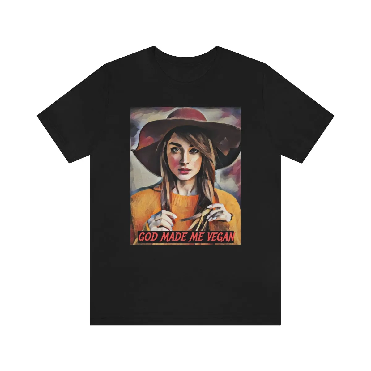 God made me Vegan Short Sleeve Tee