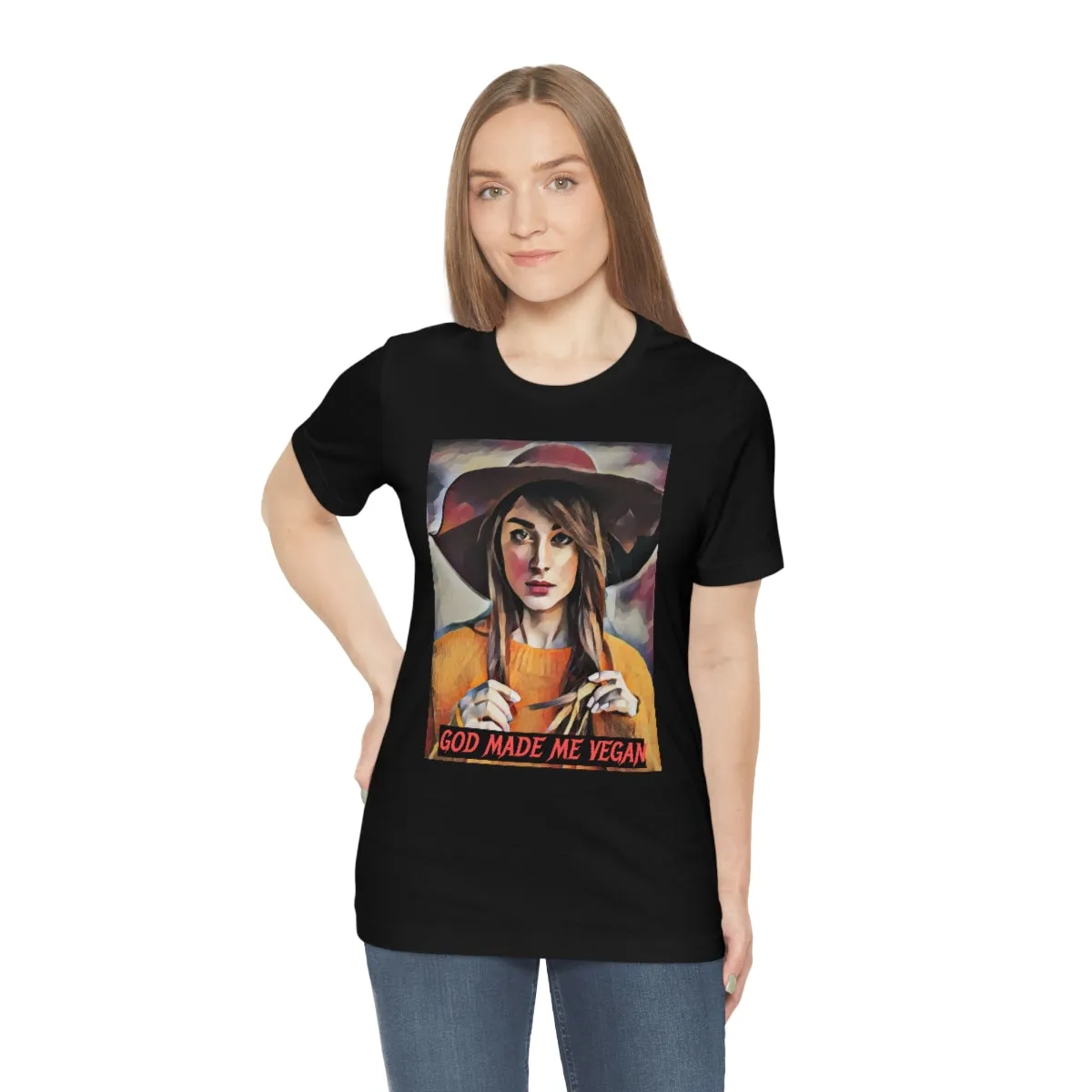 God made me Vegan Short Sleeve Tee