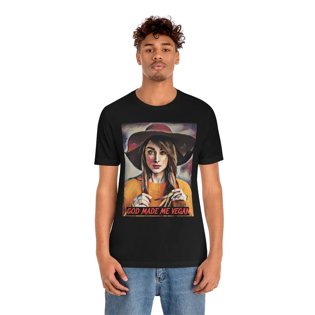 God made me Vegan Short Sleeve Tee