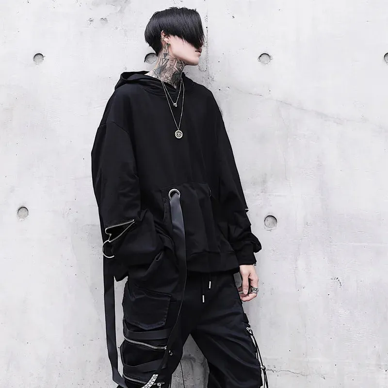 Gothic Darkwear Techwear Hoodie - Streetwear Sweatshirt