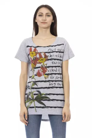 Gray Cotton Women T-Shirt