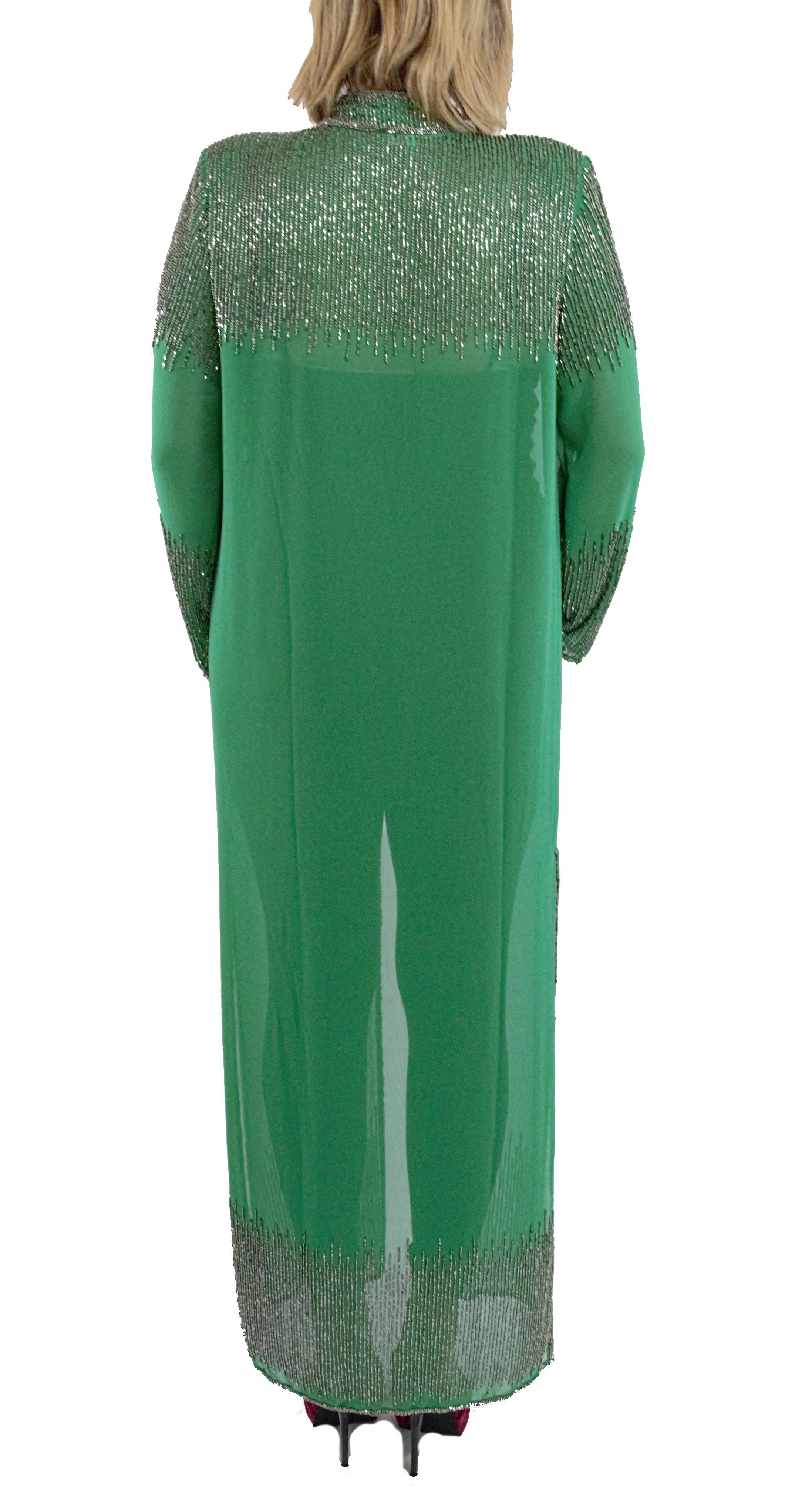 Green Color Coat with Cutdana Work