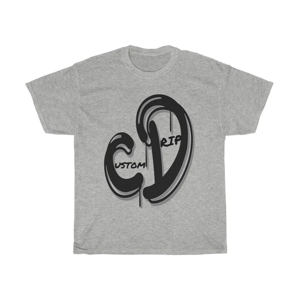 Grey & Black Custom Drip Unisex Heavy Cotton Tee
