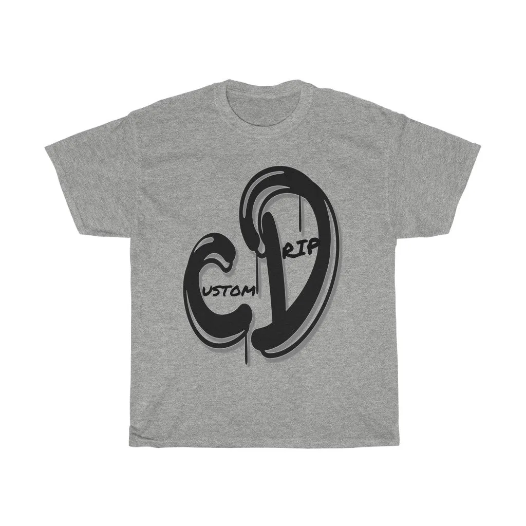 Grey & Black Custom Drip Unisex Heavy Cotton Tee