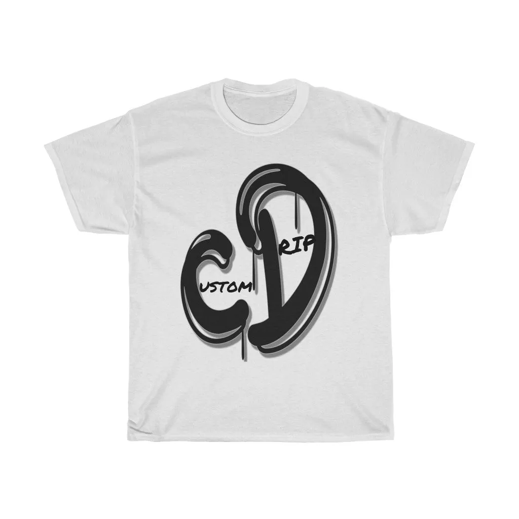 Grey & Black Custom Drip Unisex Heavy Cotton Tee