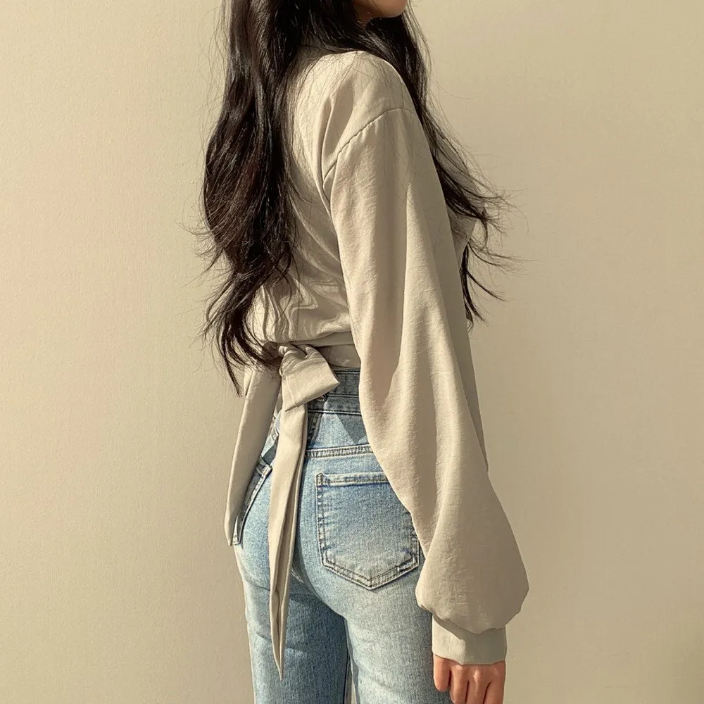 Grey Front Knotted Shirt