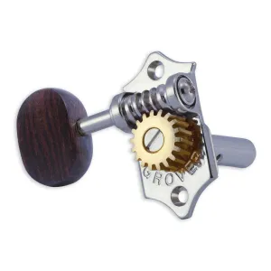 Grover Sta-Tite Machineheads ~ 3 3 ~ Horizontal ~ Chrome ~ Rosewood Buttons