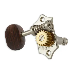 Grover STA-TITE Machineheads ~ 3 3 ~ Vertical ~ Nickel ~ Rosewood Buttons