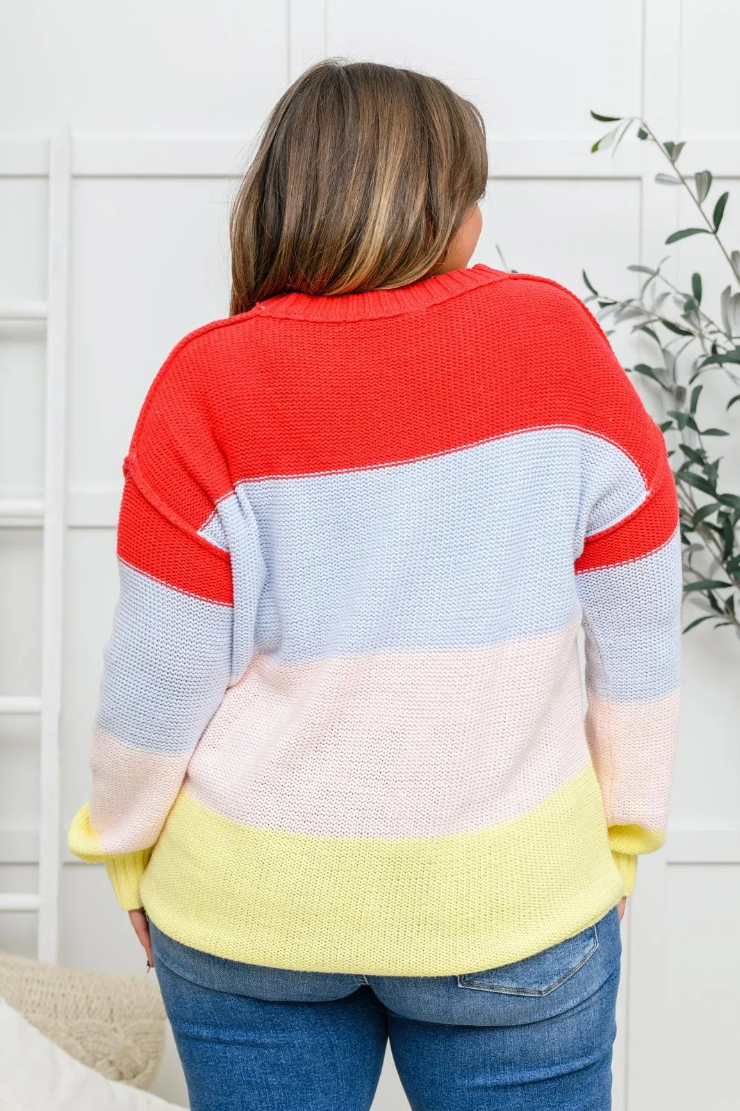 Hazel Blues® | Bright Striped Knit Sweater