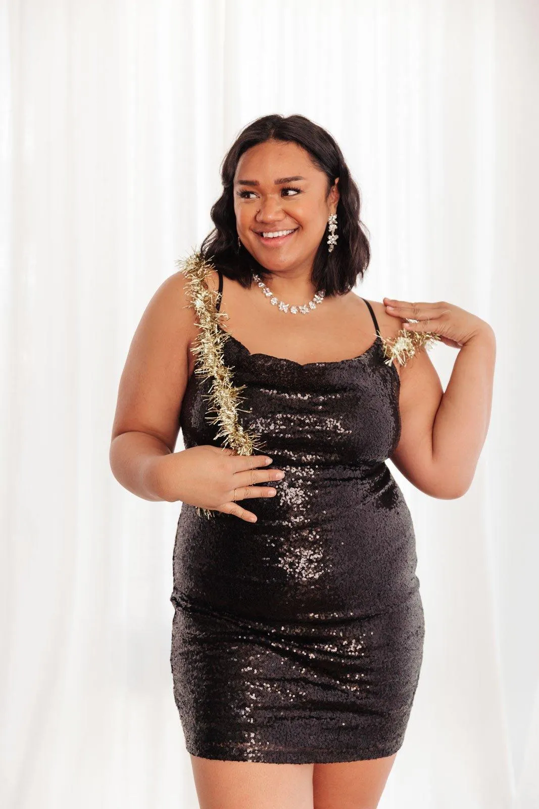 Hazel Blues® | Shining in Sequins Dress in Black