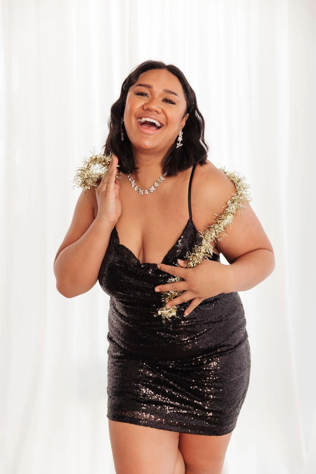 Hazel Blues® | Shining in Sequins Dress in Black