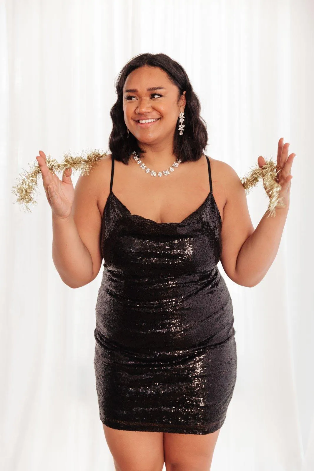 Hazel Blues® | Shining in Sequins Dress in Black