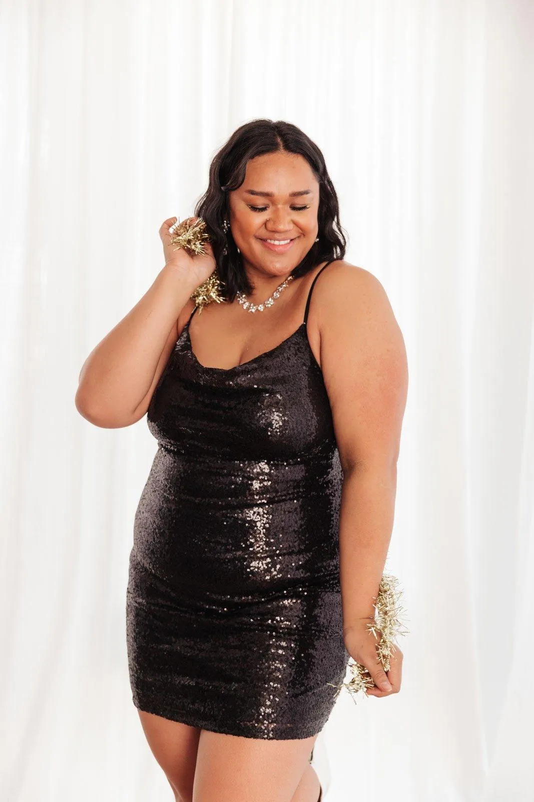 Hazel Blues® | Shining in Sequins Dress in Black