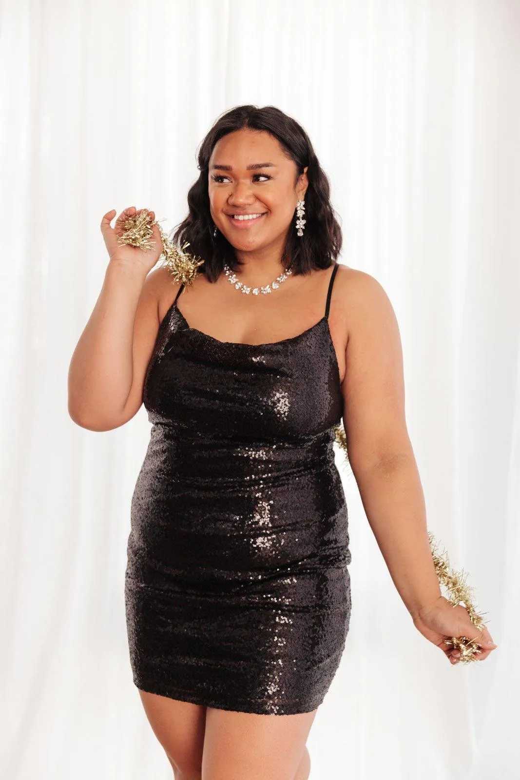 Hazel Blues® | Shining in Sequins Dress in Black