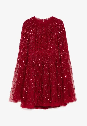 Heart Lattice Micro Mini Dress