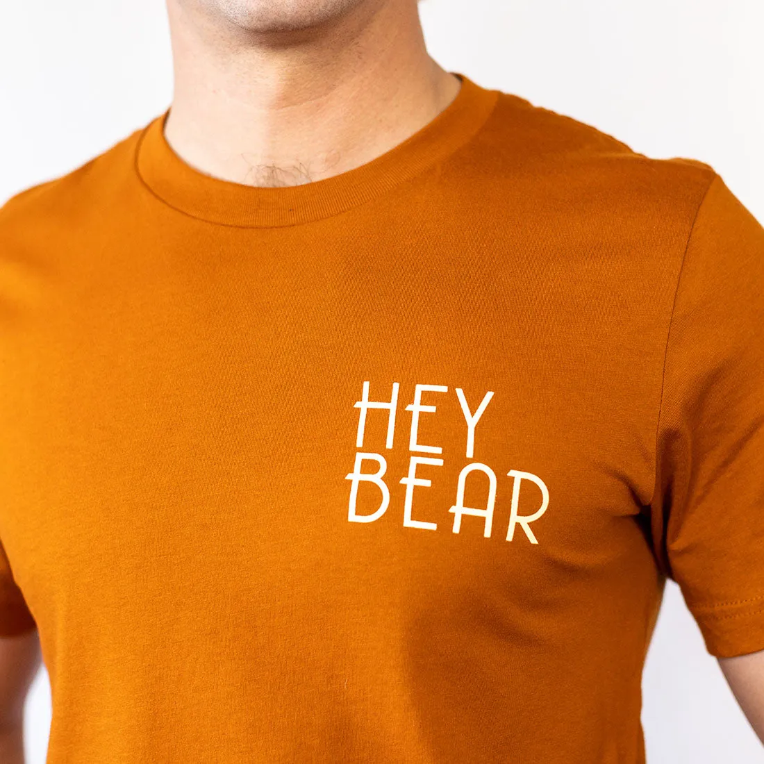 Hey Bear Men's Orange Graphic Relaxed Tee