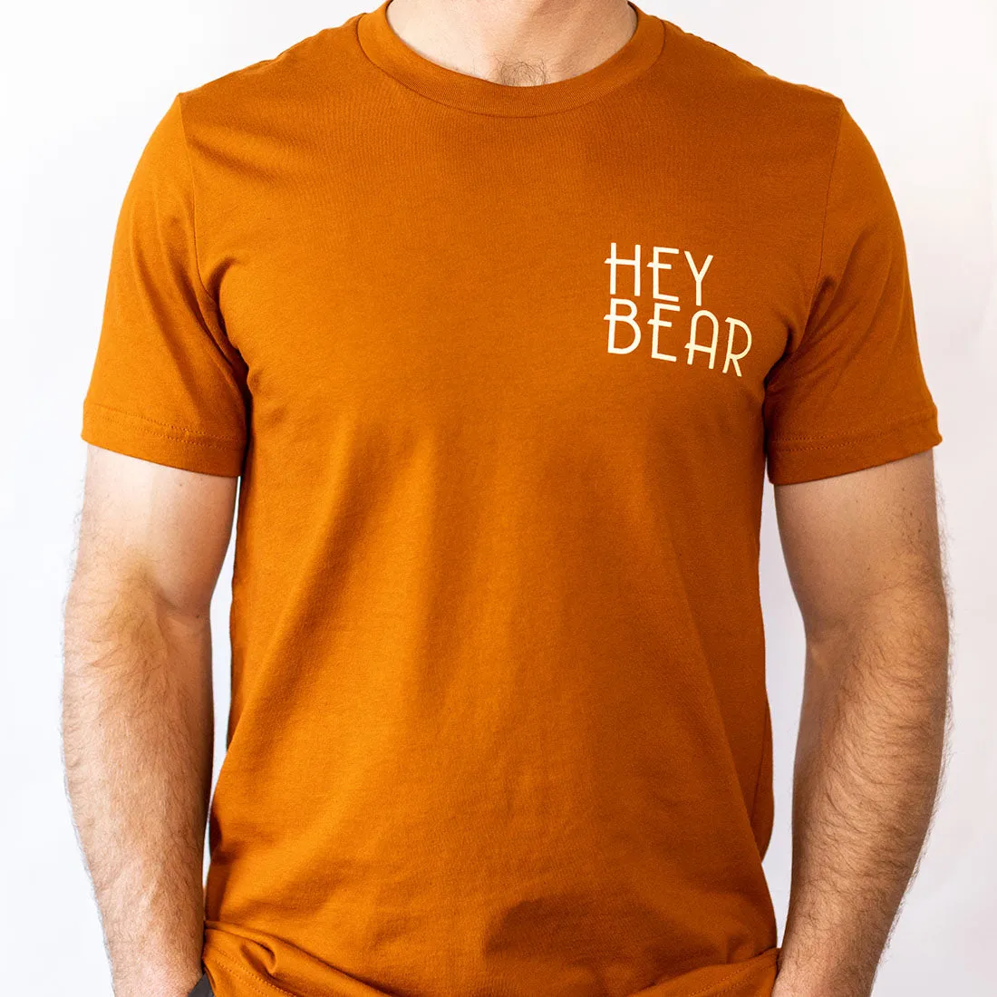 Hey Bear Men's Orange Graphic Relaxed Tee