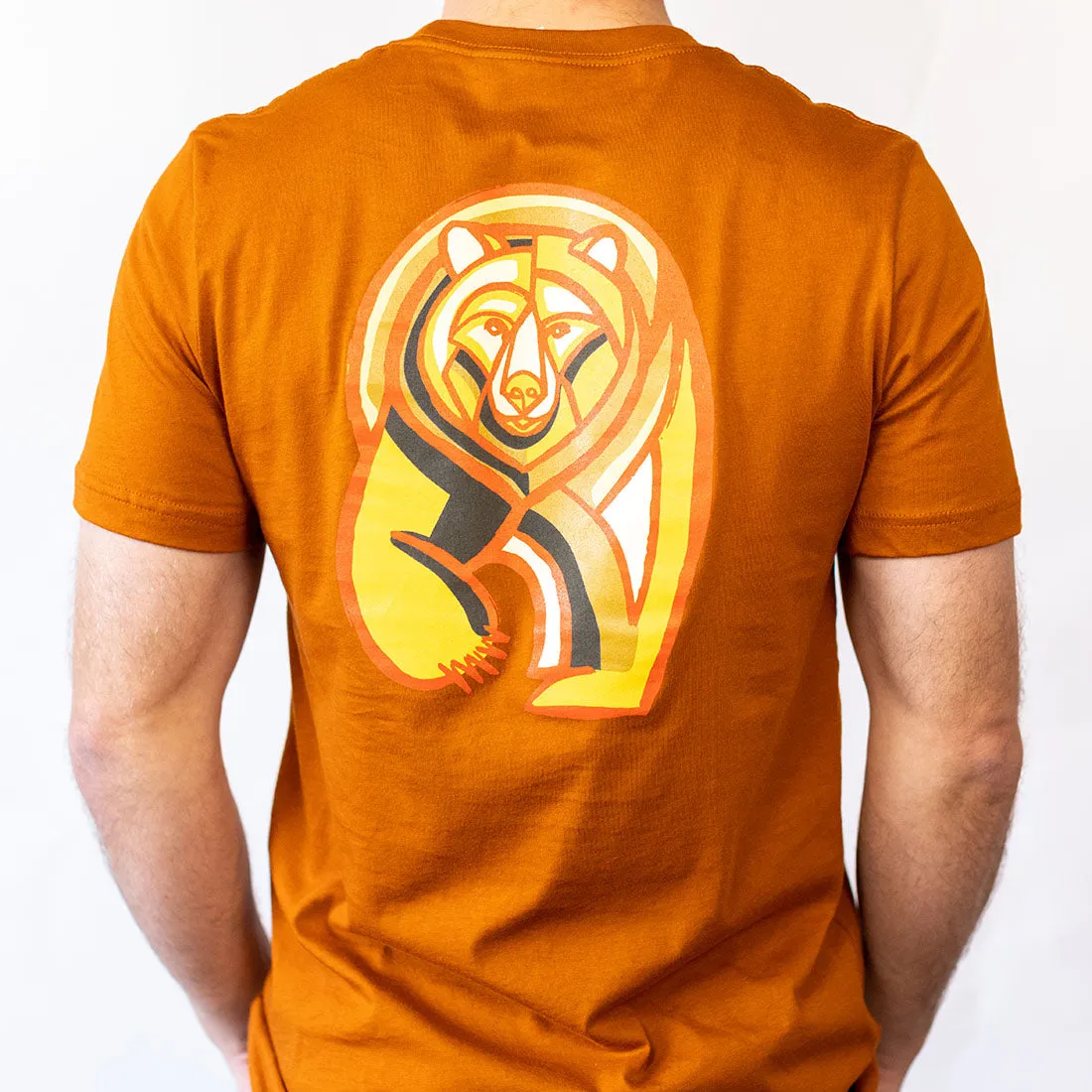 Hey Bear Men's Orange Graphic Relaxed Tee