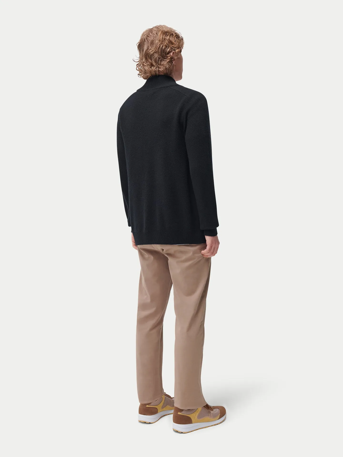 High Neck Full-Zip Cashmere Cardigan