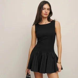High Waisted Sleeveless Splicing Dress