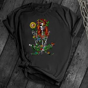 Hippie Floral Skeleton Tee