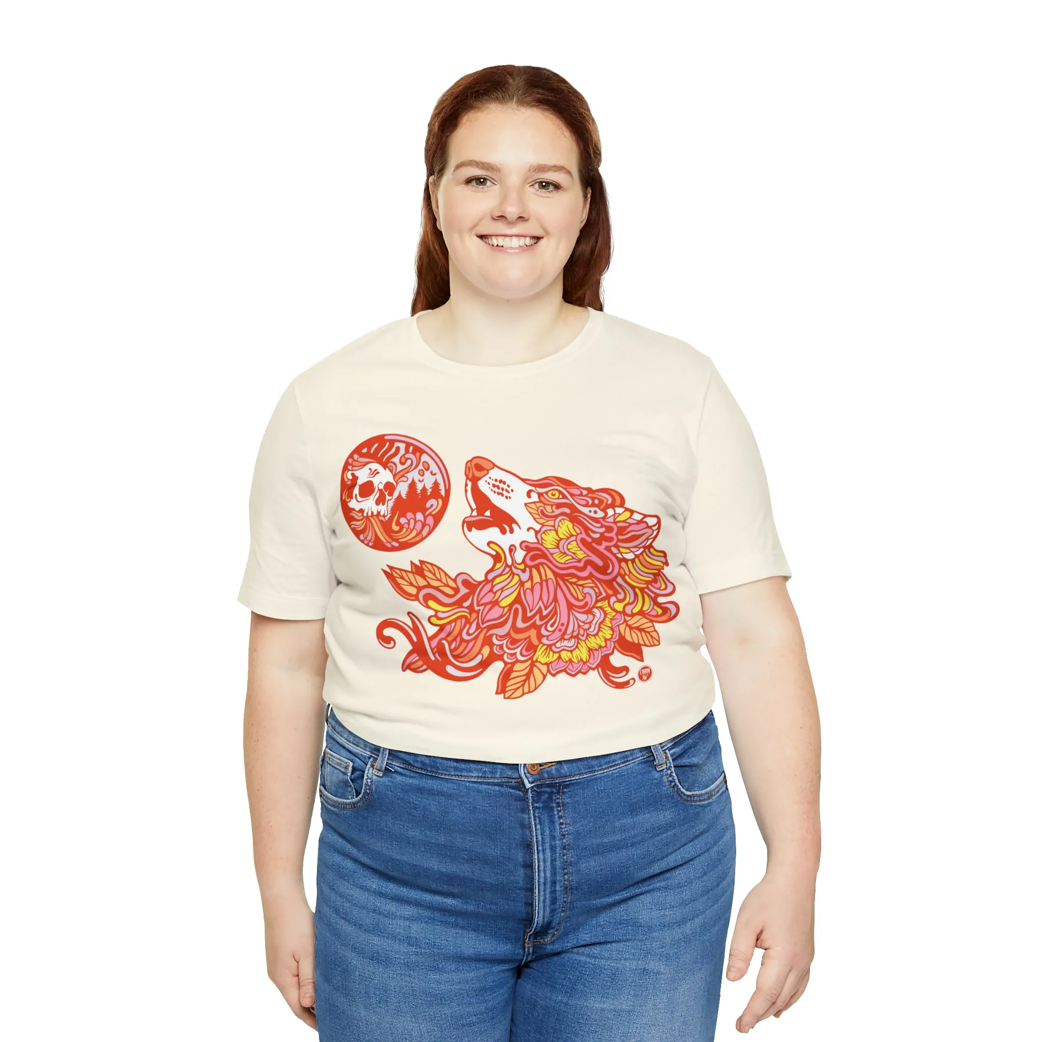 Howl-O-Ween (ORNG) by Chaya Av Unisex Short Sleeve T-Shirt DTG (16 Colors Available)