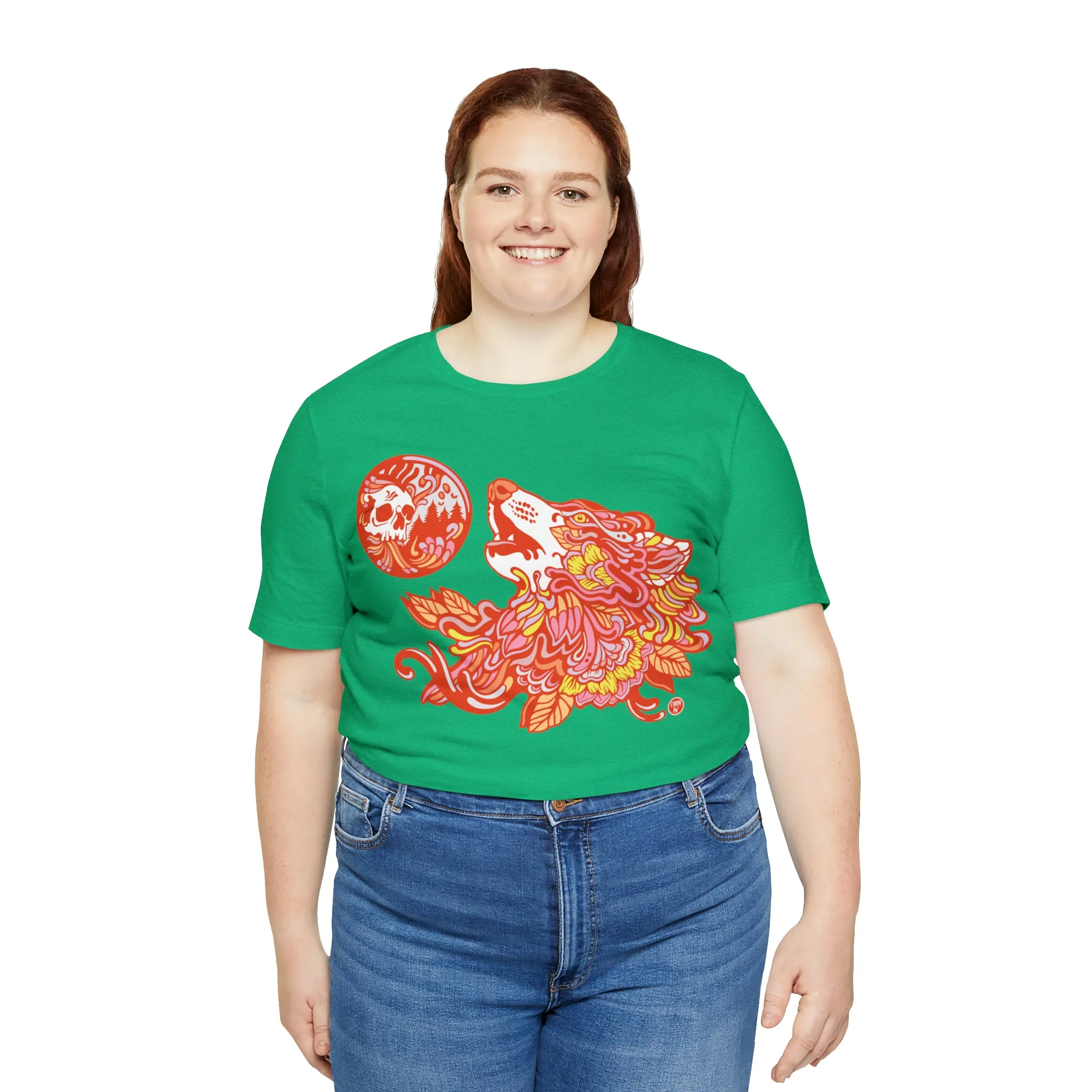 Howl-O-Ween (ORNG) by Chaya Av Unisex Short Sleeve T-Shirt DTG (16 Colors Available)