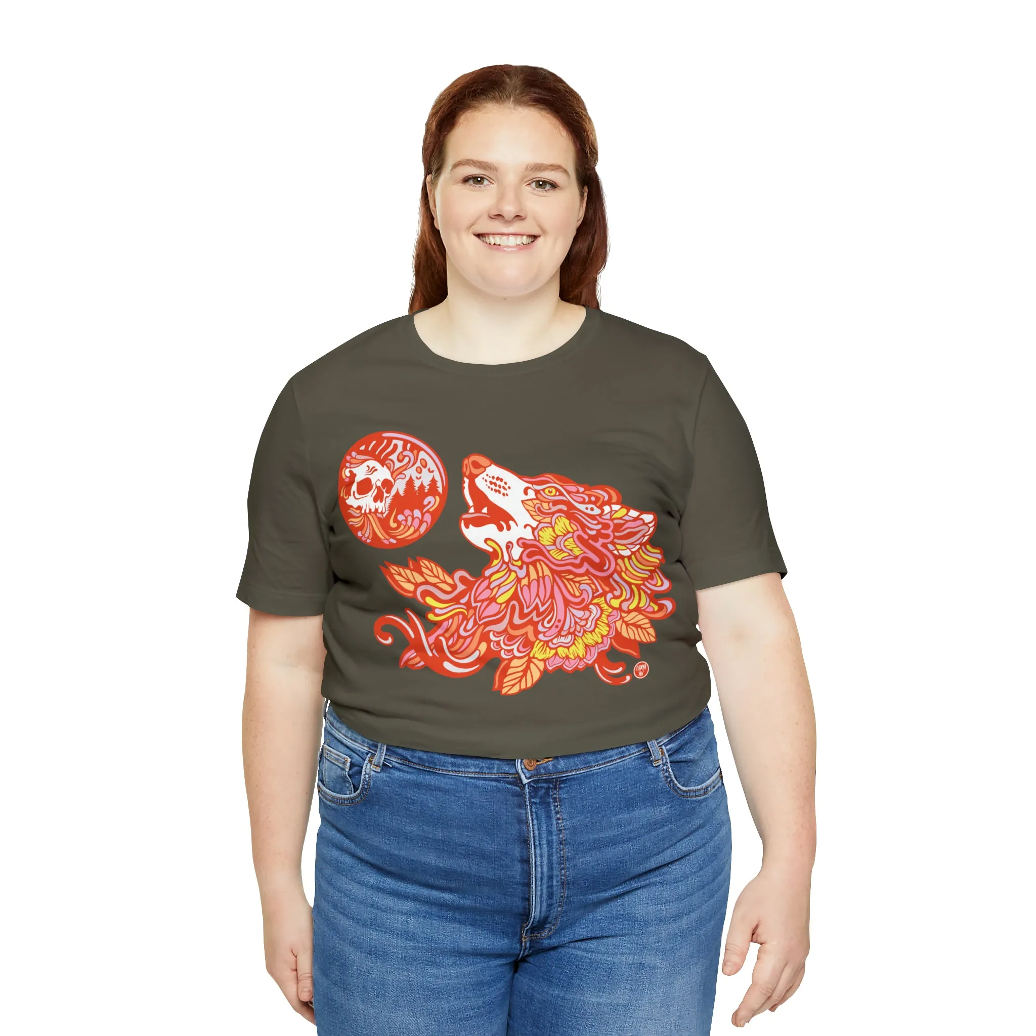 Howl-O-Ween (ORNG) by Chaya Av Unisex Short Sleeve T-Shirt DTG (16 Colors Available)
