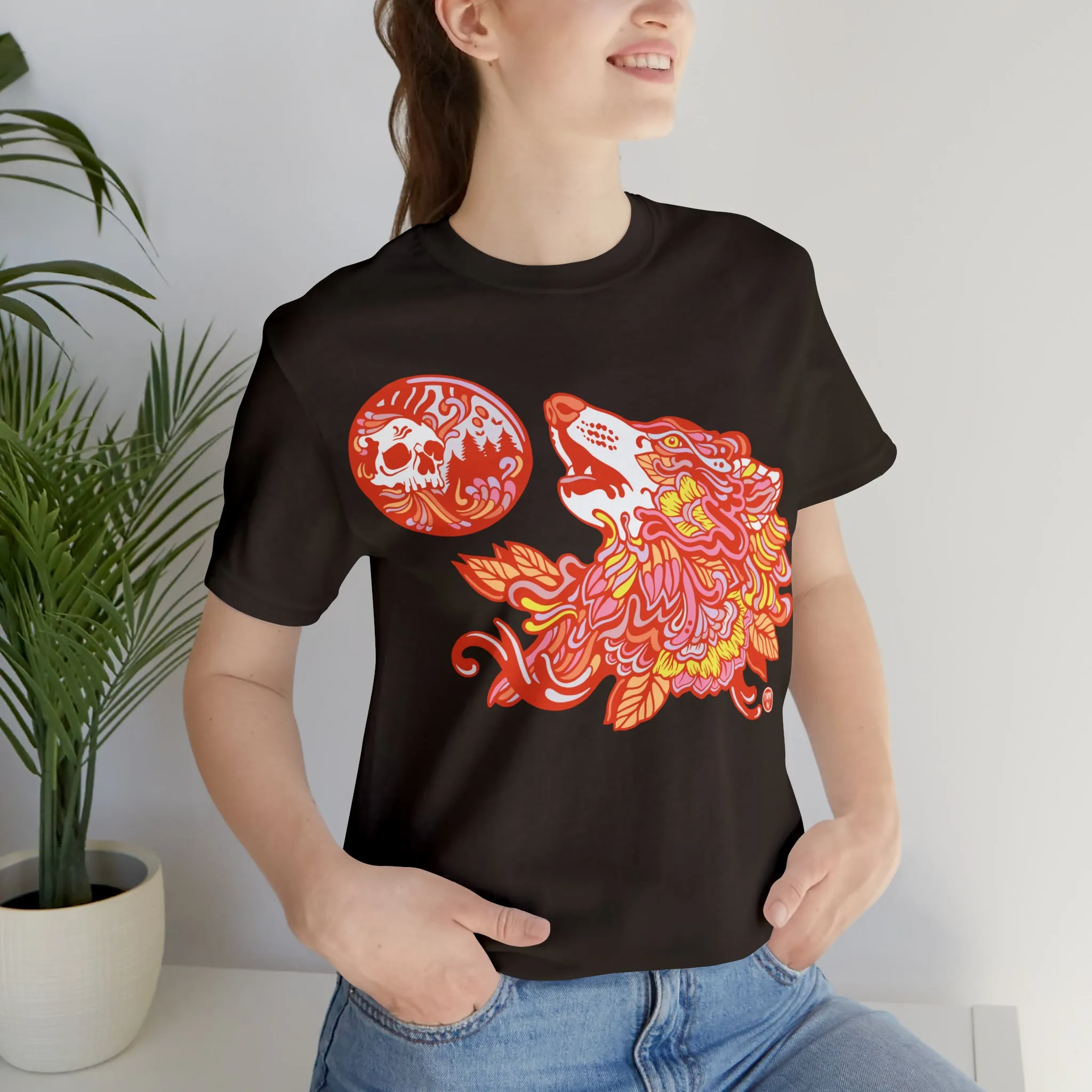 Howl-O-Ween (ORNG) by Chaya Av Unisex Short Sleeve T-Shirt DTG (16 Colors Available)
