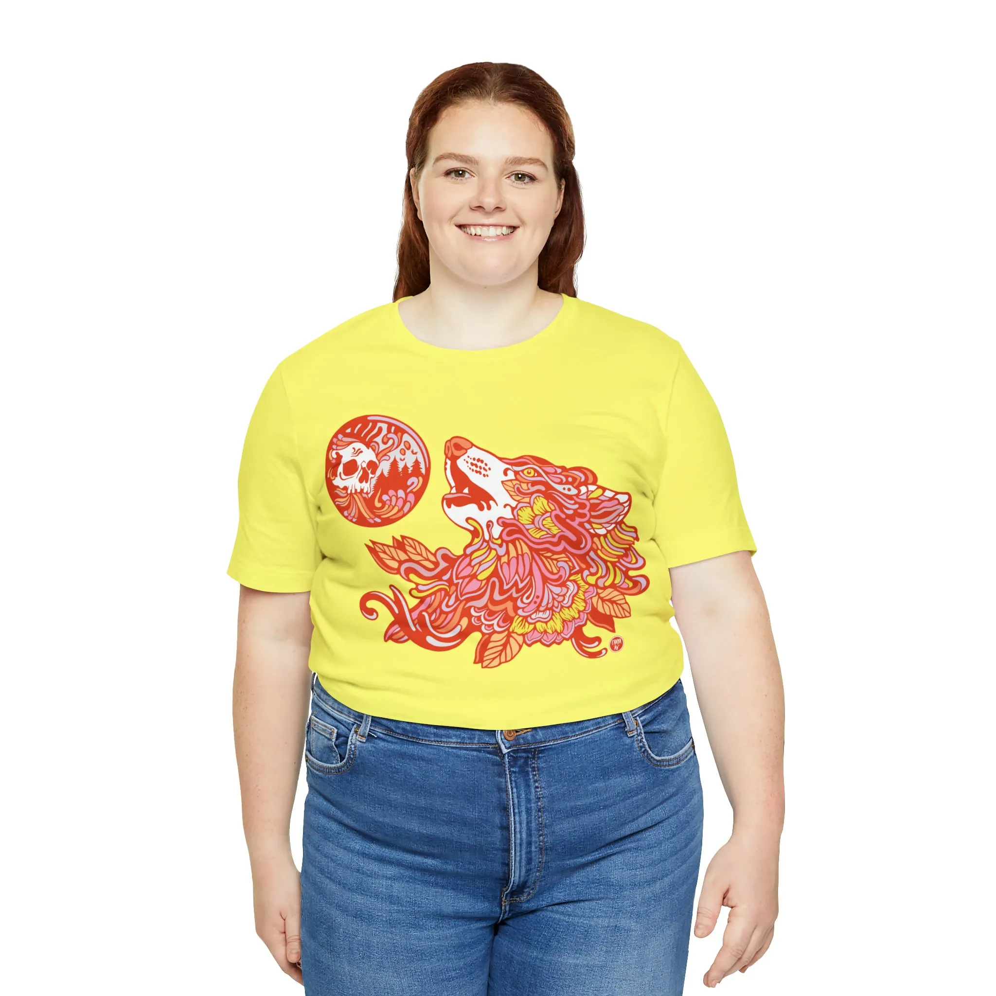 Howl-O-Ween (ORNG) by Chaya Av Unisex Short Sleeve T-Shirt DTG (16 Colors Available)