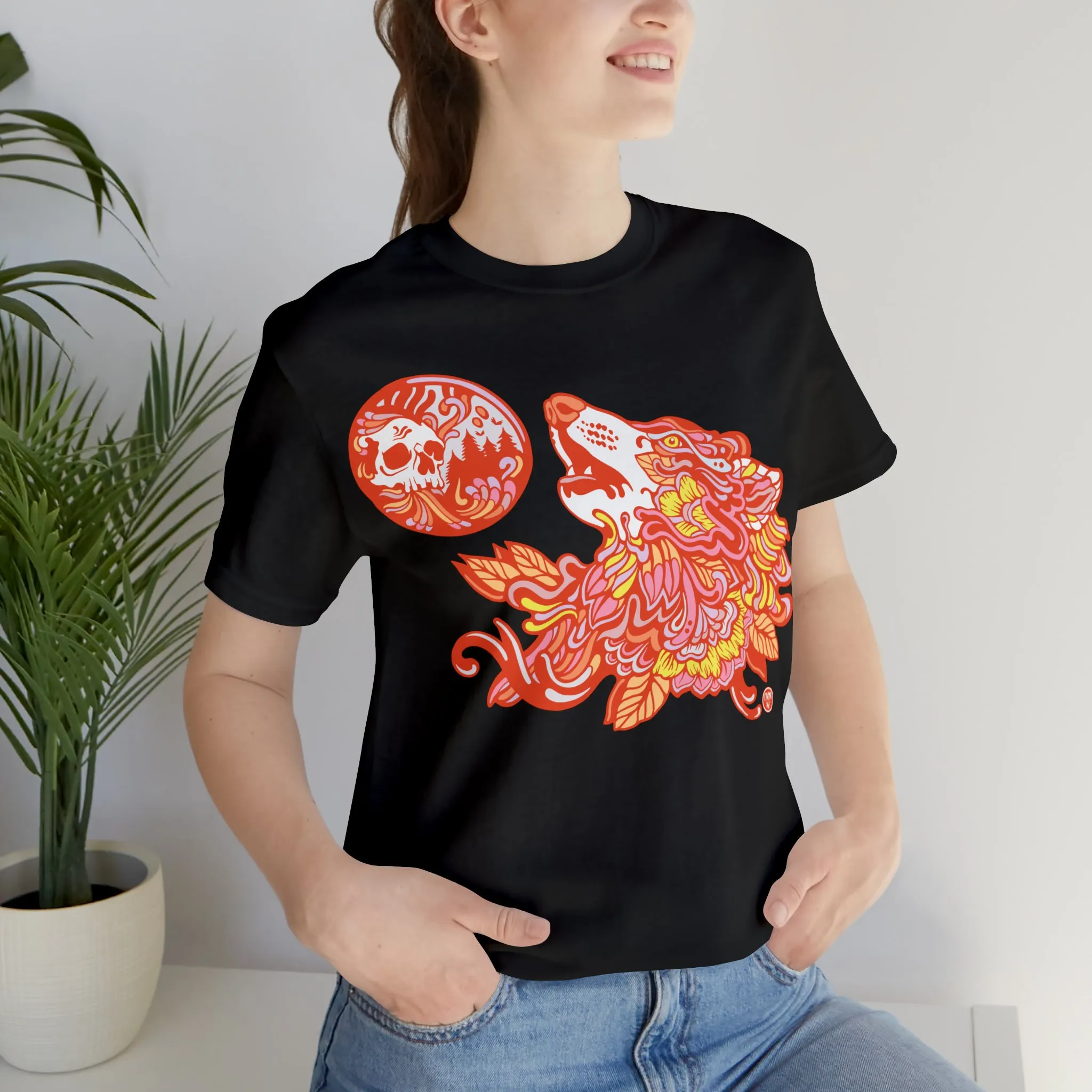 Howl-O-Ween (ORNG) by Chaya Av Unisex Short Sleeve T-Shirt DTG (16 Colors Available)