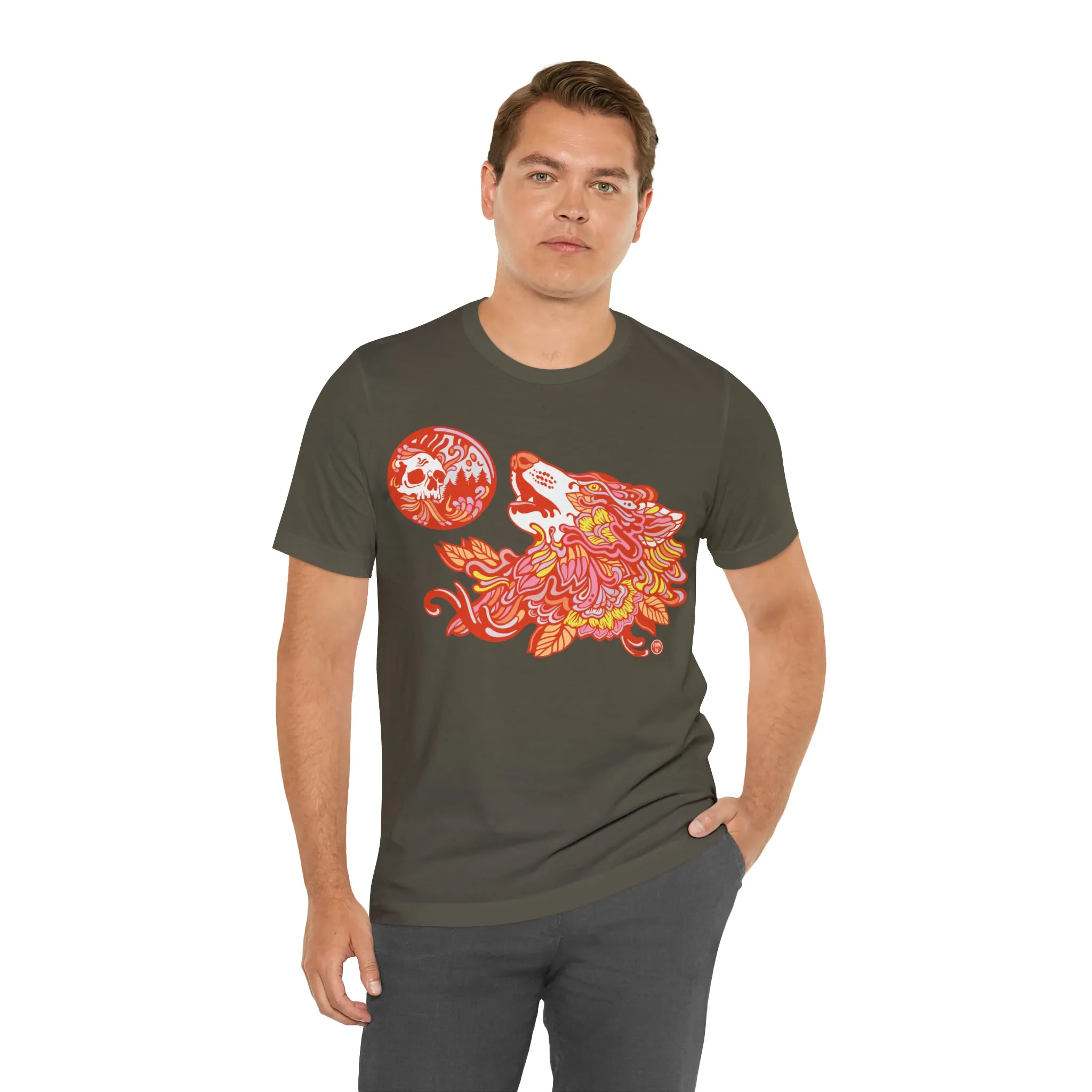 Howl-O-Ween (ORNG) by Chaya Av Unisex Short Sleeve T-Shirt DTG (16 Colors Available)