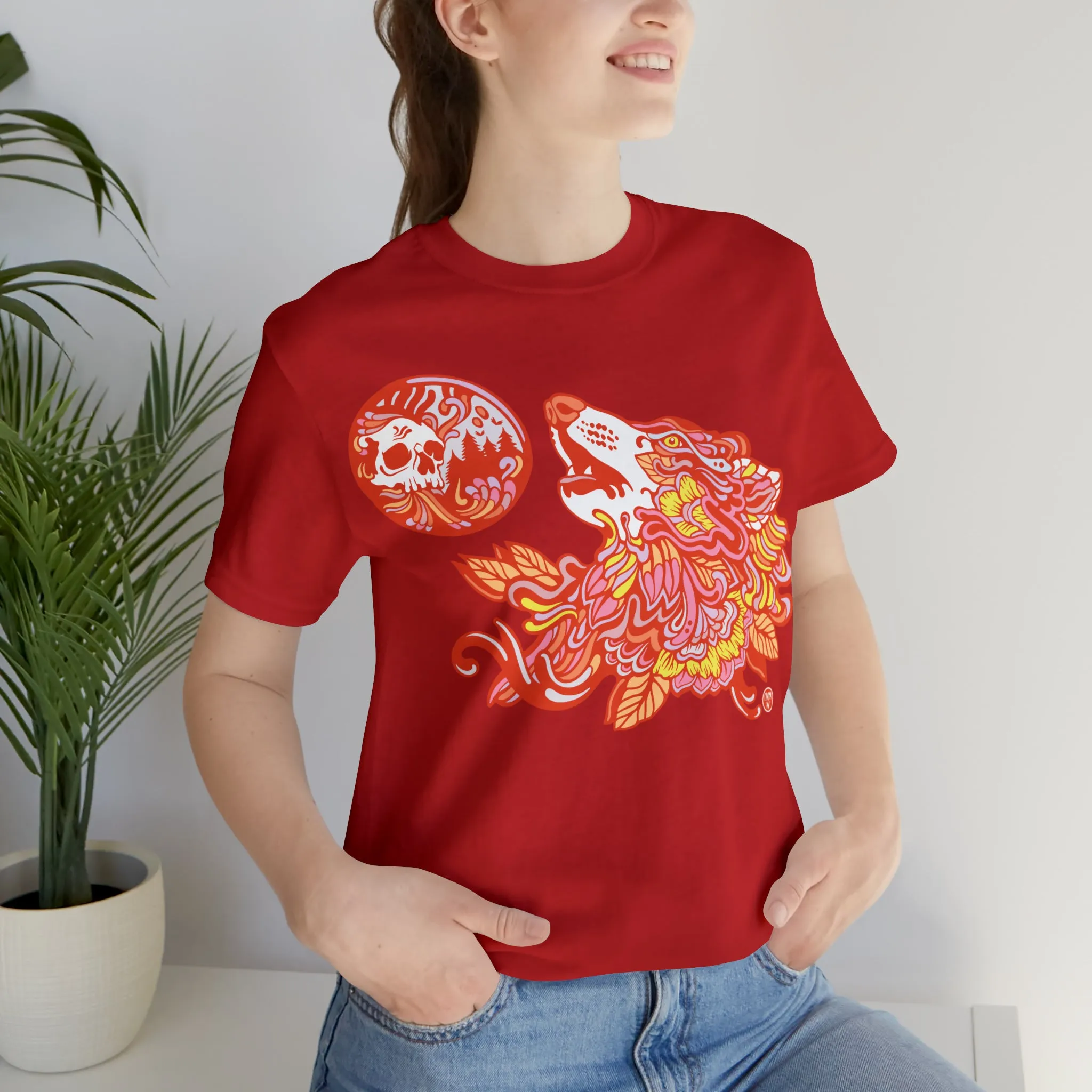 Howl-O-Ween (ORNG) by Chaya Av Unisex Short Sleeve T-Shirt DTG (16 Colors Available)