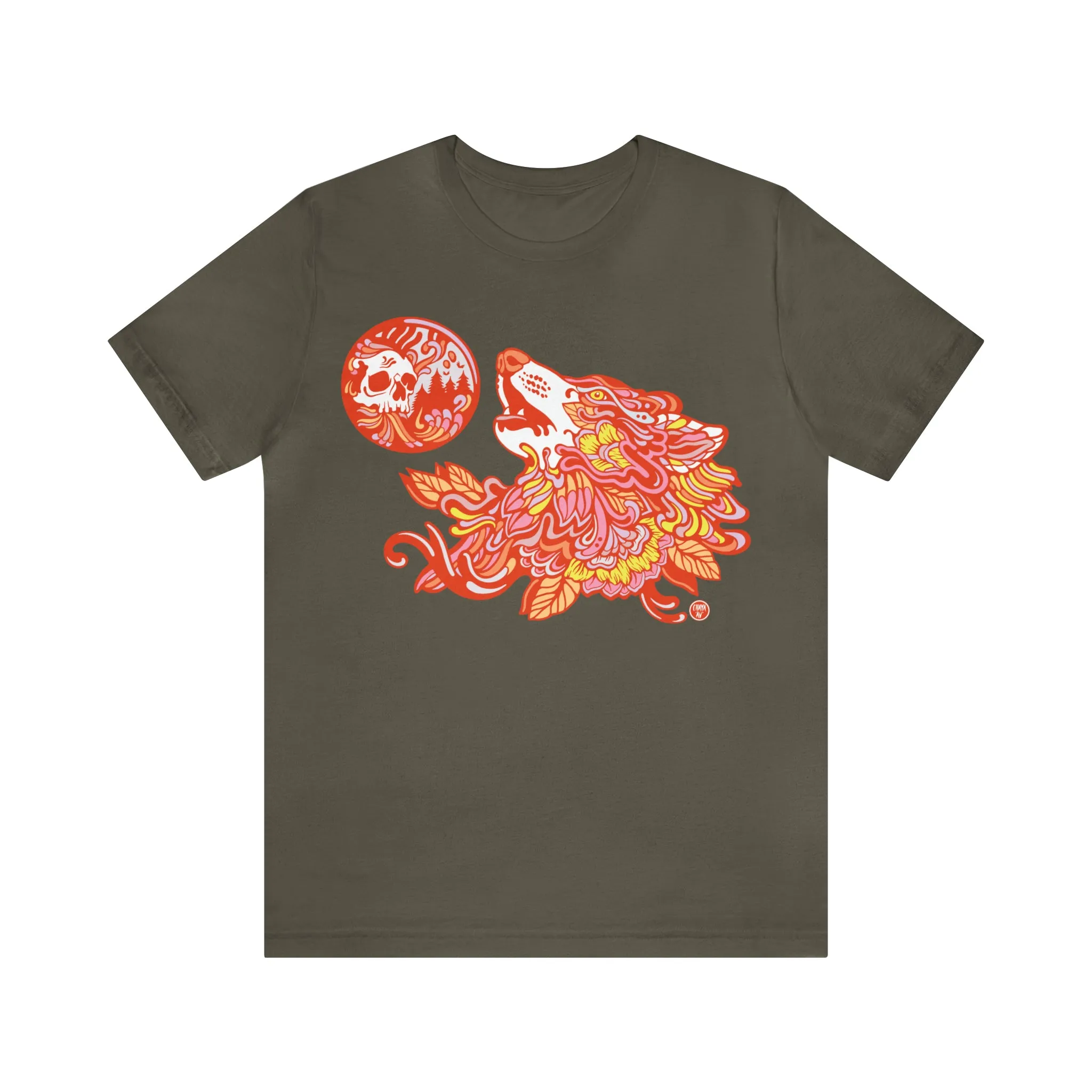 Howl-O-Ween (ORNG) by Chaya Av Unisex Short Sleeve T-Shirt DTG (16 Colors Available)