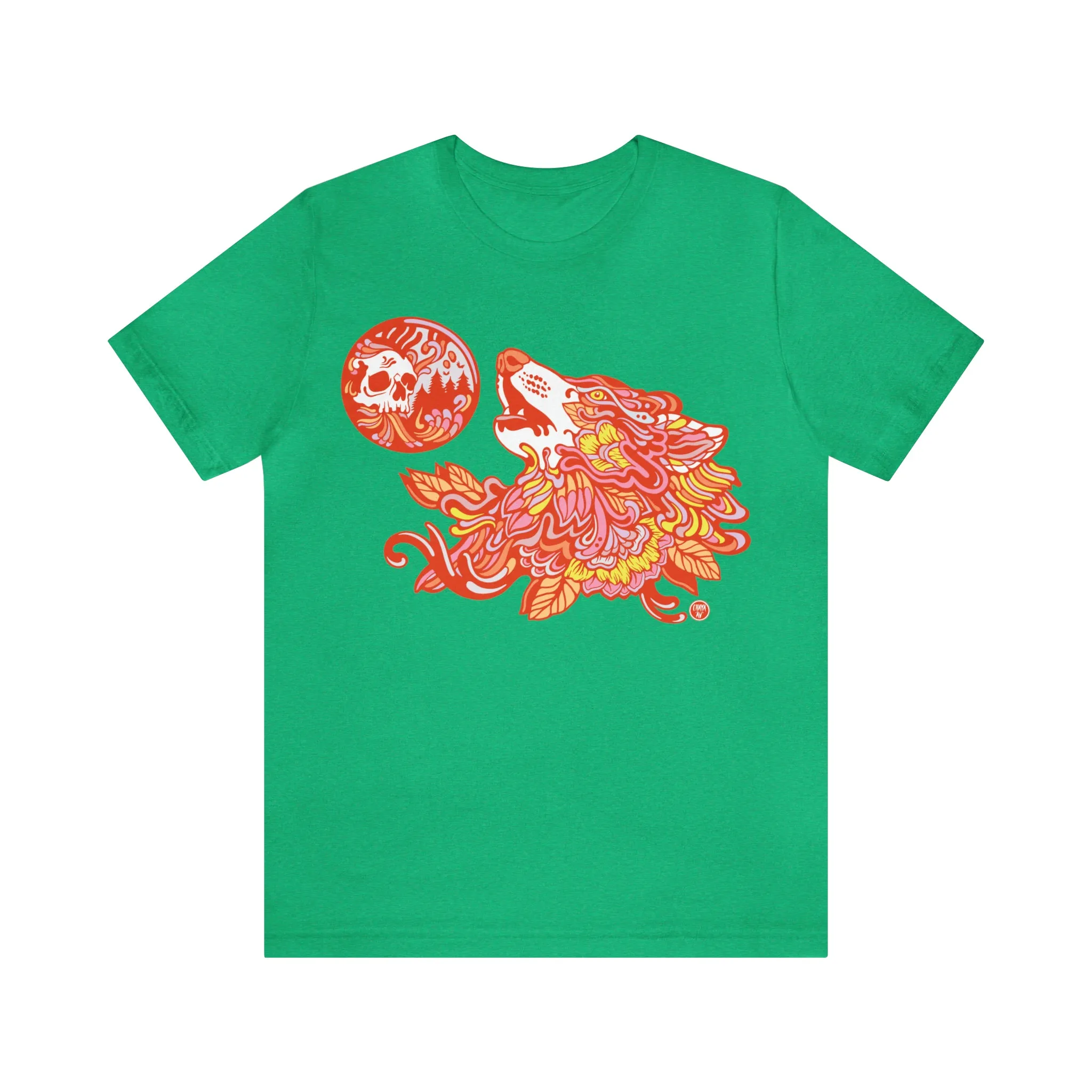 Howl-O-Ween (ORNG) by Chaya Av Unisex Short Sleeve T-Shirt DTG (16 Colors Available)